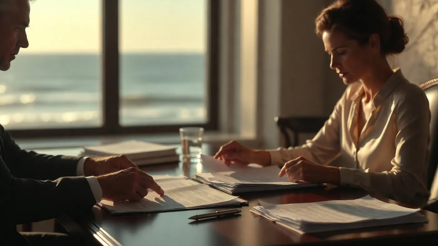 Attorney reviewing estate documents